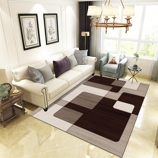European Simple Style Carpet Black Grey White Geometric for Home Room Coffee Table Floor Rug Area Mats