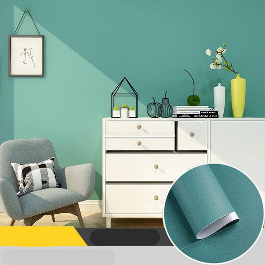 Waterproof Simple Solid Color Wallpaper Warm Bedroom Wall Stickers Adhesive Self-adhesive PVC Wallpaper