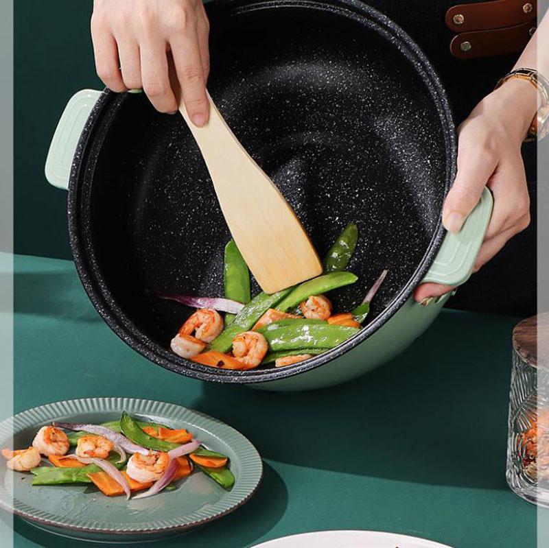 800W 24cm Electric Heat Pot Small Frying Pan Non-stick Pot Multi-function Electric Skillet Wok for 2-3 People