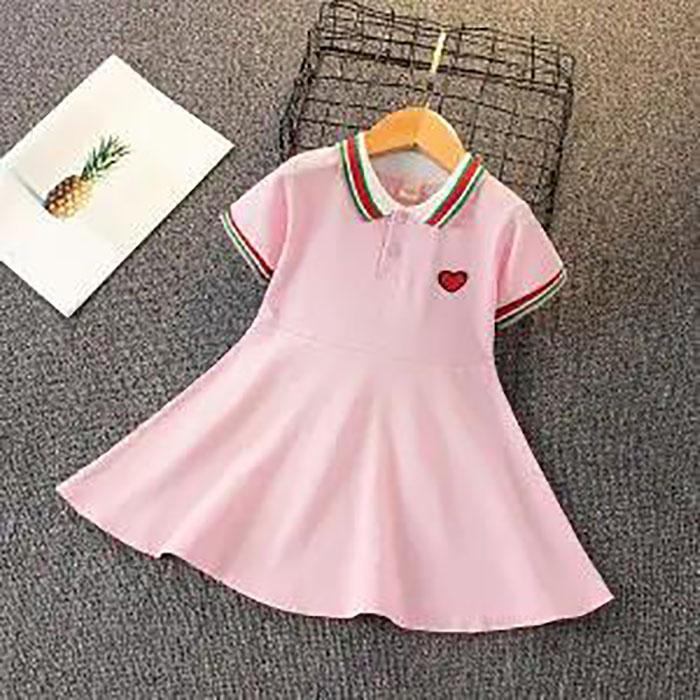 Summer Baby Girls Casual Clothes Dress Cherry Print Short Sleeve Dress Kids Toddler Pageant Dresses