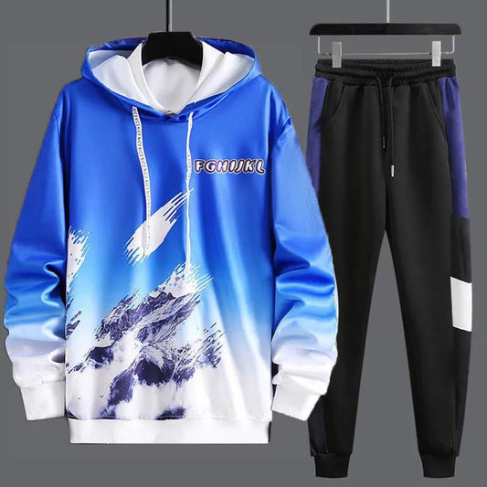 WTEMPO Men Hooded Pullover Suit Spring Campus Sportswear All-match Casual Clothing for Teenage Students