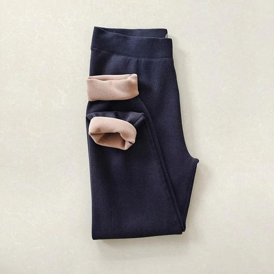 Warm Pants Women's Autumn and Winter Plus Velvet Thickening Inner Wear High Waist Stretch Slim Cashmere Leggings Plus Cashmere Cotton Trousers