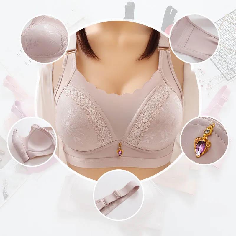 Thin Comfortable Full Cup No Steel Ring Adjustment Anti-sagging Gathering Non-magnetic Underwear Ladies Shaping Breathable Sexy Bra