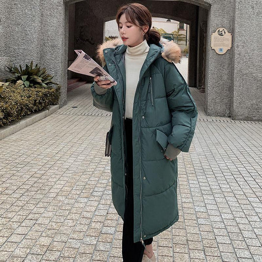 Winter Clothes Down Padded Jacket Women New Mid-length Thick Fur Collar Padded Jacket