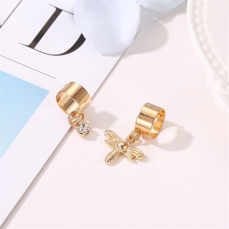 U-shaped Ear Bone Clip Small Bee Diamond Curved Wide Ear Clip Female Suit Without Earrings Earrings