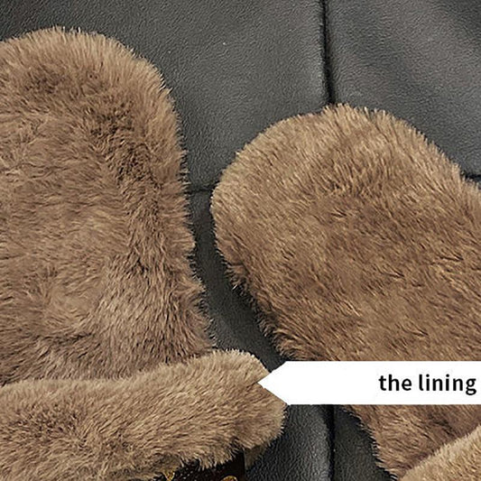 Slippers for Women Luxury Designer Leather Furry Winter Slipper Open Toe Slides Cotton Shoes Indoor Causal Ladies Slippers