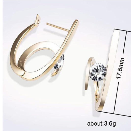 3 Kinds of Luxury Alloy Zircon Dangle Earrings Personality Geometric Zircon Stud Earrings for Women Jewelry