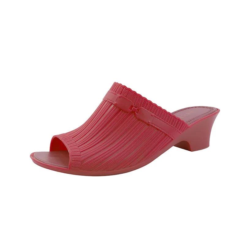 Summer Fashion Fish Mouth Slope with Half Slippers Women Summer Wear All-match Thick Heel Korean Slippers Women