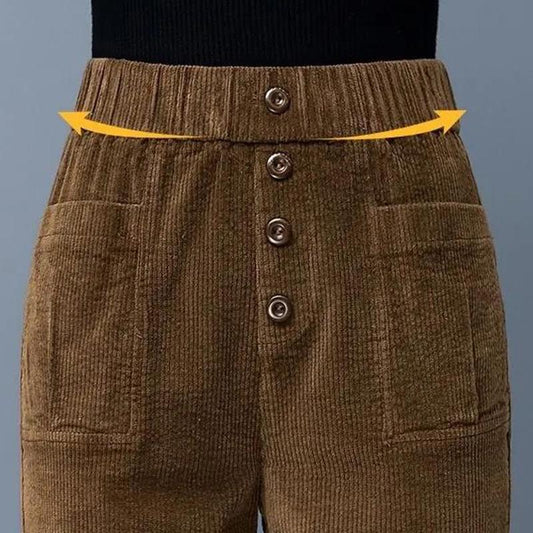 Corduroy Harem Pants for Girls Autumn and Winter Straight All-match Women's Trousers Casual Radish High Waist Slim Trousers