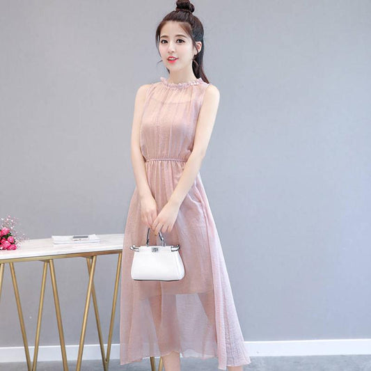Pink Chiffon High Low Party Dress Summer Women Dresses Strapless Dress Sleeveless Party Gowns