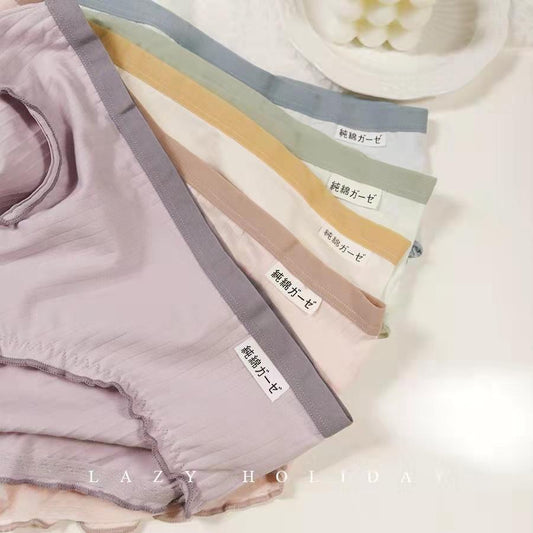 3PCS Cute Girls Underwear Girls Students Cotton Antibacterial Low Waist Panties Japanese Simple Briefs Girl Panty Models