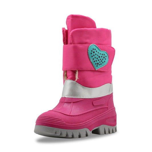 Girls Winter Boots Little Kids Casual Warm Woolen Mid-Calf Boots for Snow Weather Waterproof Shoes