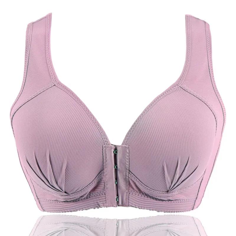 Women Push Up Soft Front Closure Solid Color Bra
