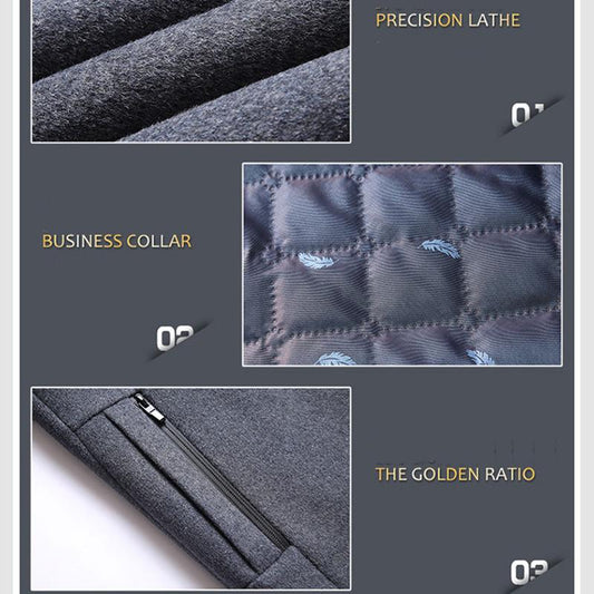 Middle-aged Men's suede jackets Fashion Handsome Gentleman Plus Velvet Thick Cotton Jacket