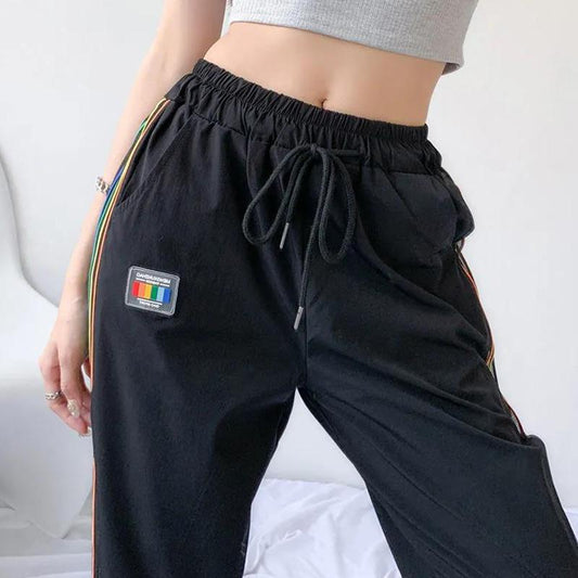 Casual Pants Women's Summer Thin Quick-drying Pants Nine Points Thin High Waist Black Pants Female Harem Pants Trend