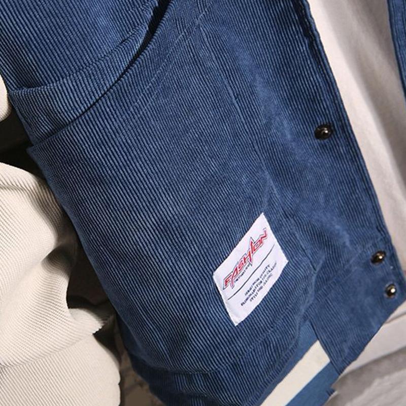 Men's Spring and Autumn Denim Jacket Casual Jacket Baseball Uniform Workwear Men's Long Sleeve Short Warm Button Jacket