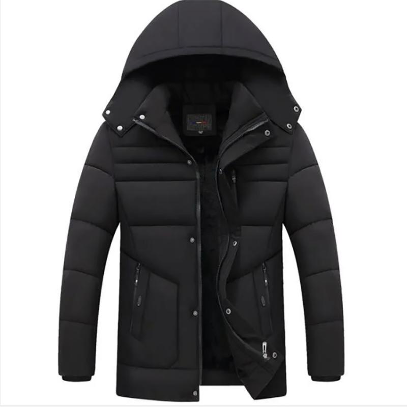 Winter Young and Middle-aged Down Padded Jacket Plus Velvet Padded Warmth Men's Cotton-padded Jacket Daddy Jacket