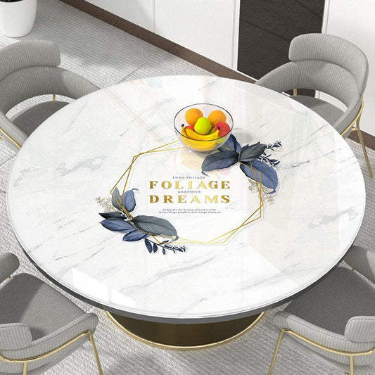 Pvc Nordic Style Round Table Mats Waterproof and Oil-proof Disposable Tablecloth Tea Table Table Cloth Anti-scalding Household Tablecloth