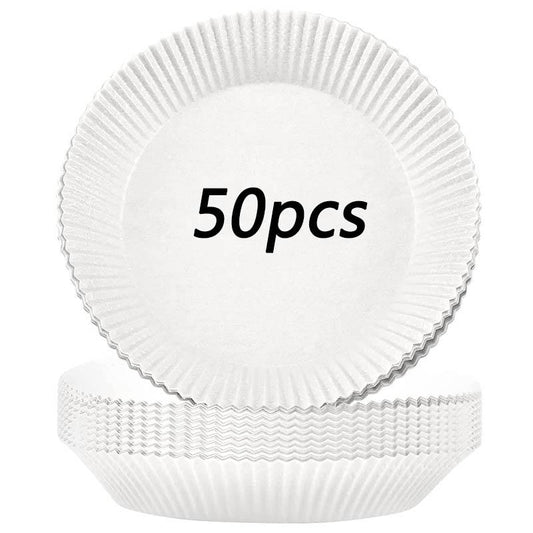 50Pcs Air Fryer Disposable Paper Liner, Baking Paper for Air Fryer Oil-proof, Water-proof, Food Grade Parchment for Baking Roasting Microwave