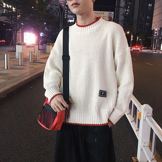 Autumn and Winter All-match Sweater Men's Loose Turtleneck Sweater Student Korean Style Trend Personality Handsome Top
