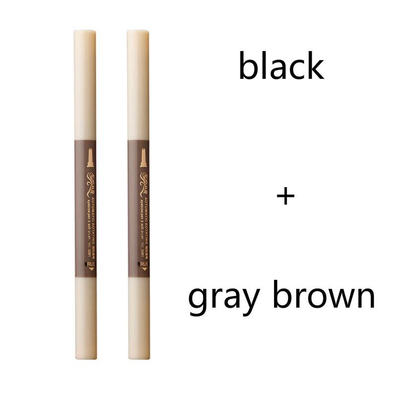 Eyebrow pencil beginner double-headed eyebrow pencil Duckbill flat eyebrow pencil waterproof