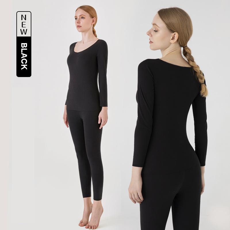 Winter Fashion Long-sleeved Thermal Underwear Set Female Seamless and Comfortable Two-piece Pajamas