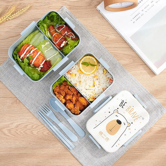 Cute Cartoon Lunch Box Microwave Dinnerware Food Storage Container Children Kids School Office