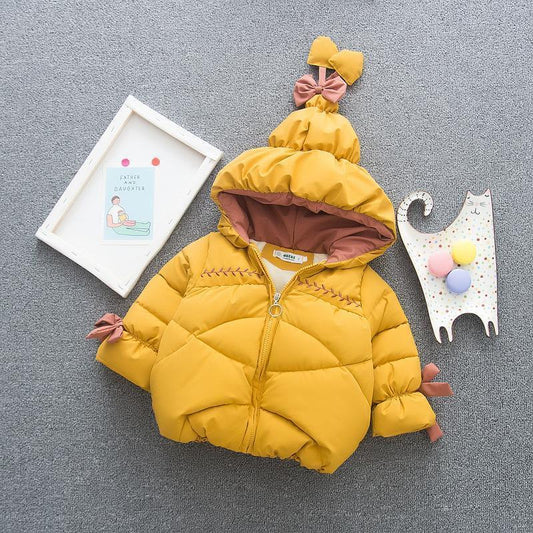 Girls' Cotton-padded Jacket Winter Warm and Windproof Jacket