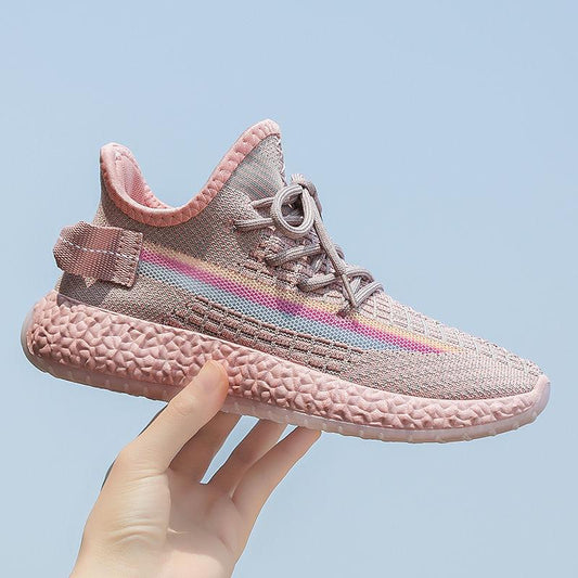 Spring and Summer Chameleon Coconut Shoes Women's Sports Breathable Ins Breath White Running Shoes