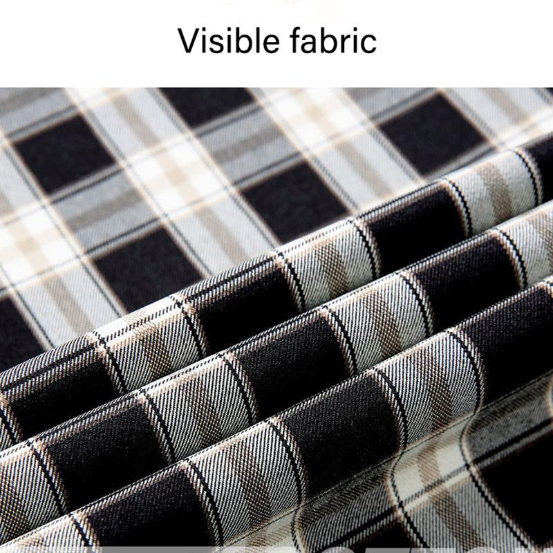 WTEMPO Women's Wide-leg Pants Black and White Grid Houndstooth Super Long Mid-waist Straight Loose Casual Daily