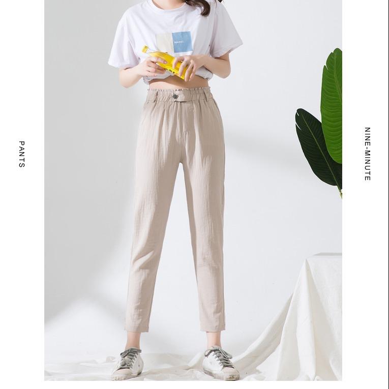 Women's Trousers Flare Pants Lace Pants Women's Elasticity Thin Mother's Black Nine Pants