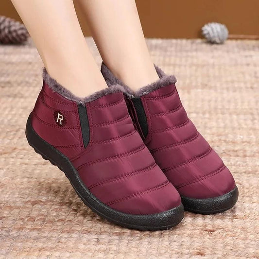 Women Boots for Winter Shoes Waterproof Snow Boots Warm Flat Couple Ankle Booties Slip on Plus Size Flat Female Shoes Short Boots