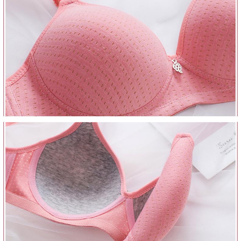 Sexy Push Up Bra Middle-aged and Elderly Without Steel Ring Bra Bra Thin Cotton Glossy Mother Underwear Bra