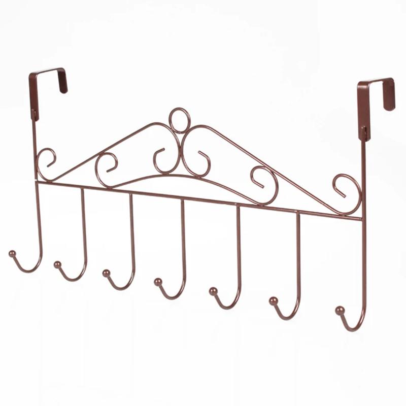2 Pieces Door Hook Hanger Bedroom Bathroom European Style Coat Rack Door Hanging Bag Door Back Wrought Iron Clothes Hanger Wall Hangering
