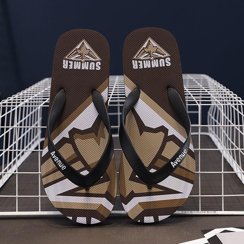 Summer Flip Flops Non-slip Soft Sole Sandals printing Outer Beach Shoes