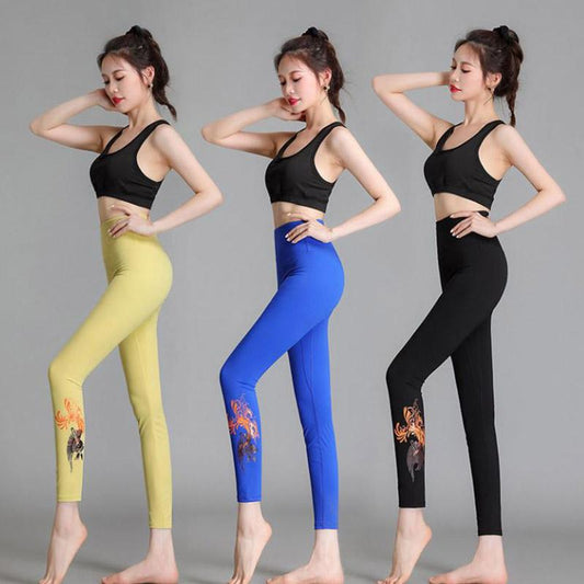 Large Size Nude Yoga Pants Women's Tight-fitting Outer Fitness Pants, High-waisted Butt-lifting Cropped Trousers
