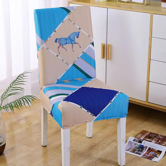 Home Simple Fabric Chair Pad Set Dining Chair Cover Universal Stool Cover Seat Cover Elastic Hotel Dining Table Chair Cover
