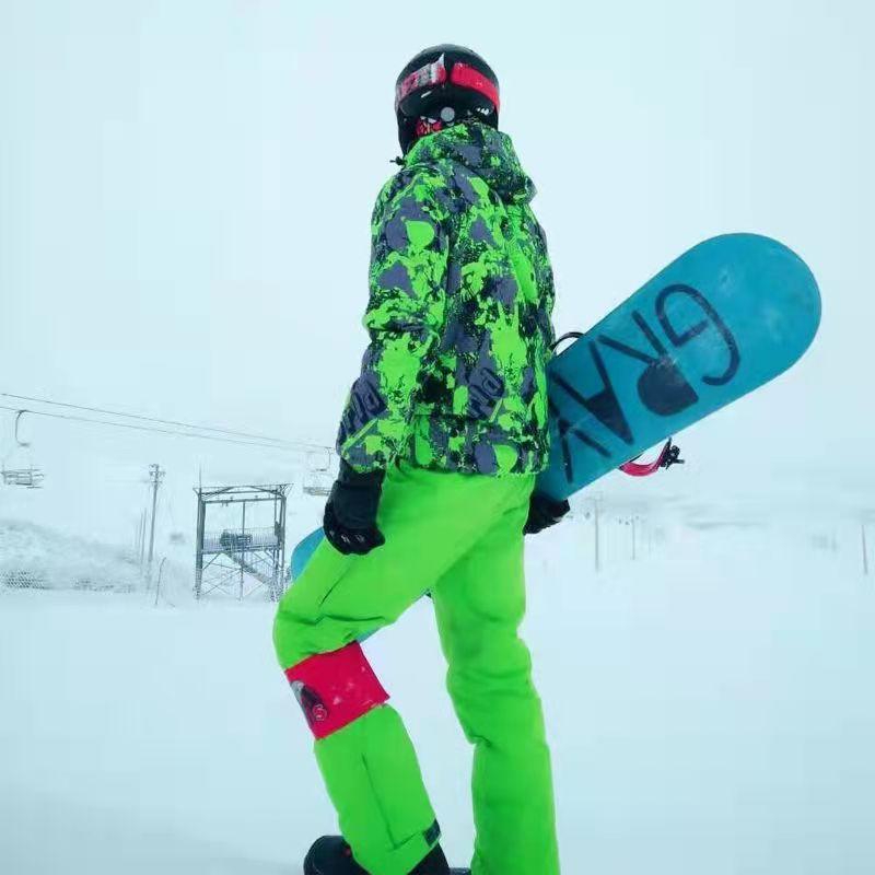Winter Ski Suit Men's Korean Single and Double Board Large Size Waterproof and Cold-proof Thickened Warm Travel Jacket Suit Warm Equipment