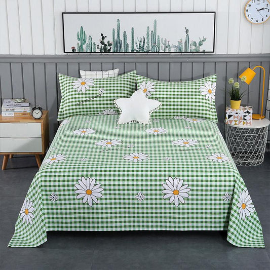 Coarse Sheets One-piece Pure Cotton Three-piece Suit Single Quilt Double Thick Linen Four Seasons General Exquisite Patterns Rural Style