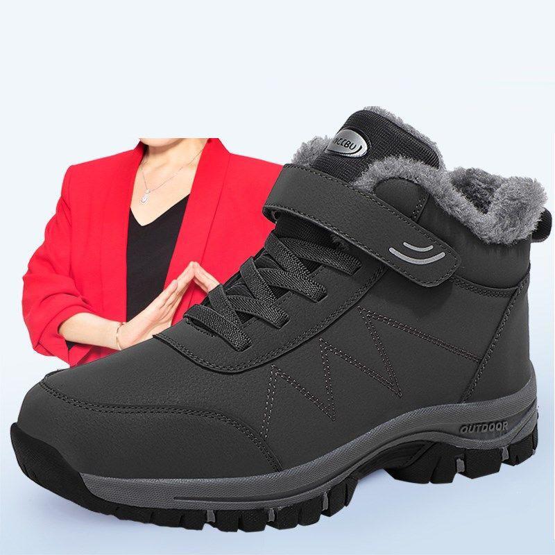 Elderly Shoes Cotton Shoes Winter Plus Velvet Waterproof Non-slip Thick Snow Boots Hiking Shoes Male
