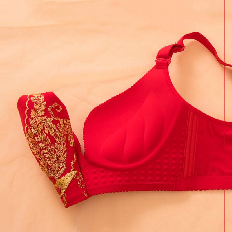 Women Lace Adjustable Gathered Bras Push Up Brassiere 3/4 Back Closure Vest Bra Elegant Bra Thin and Breathable