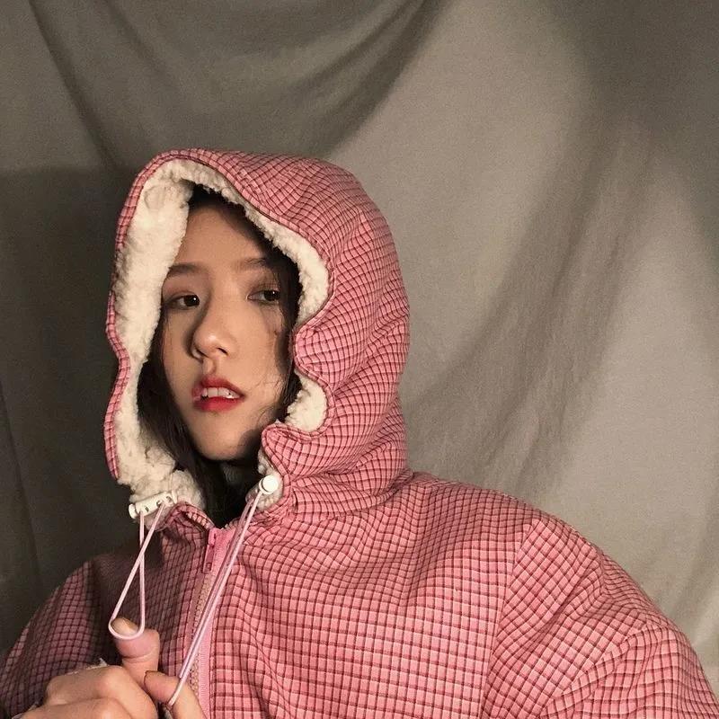 Cotton Jacket Female Chic Lamb Fur Coat on Both Sides Female Winter Retro Korean Loose Bf