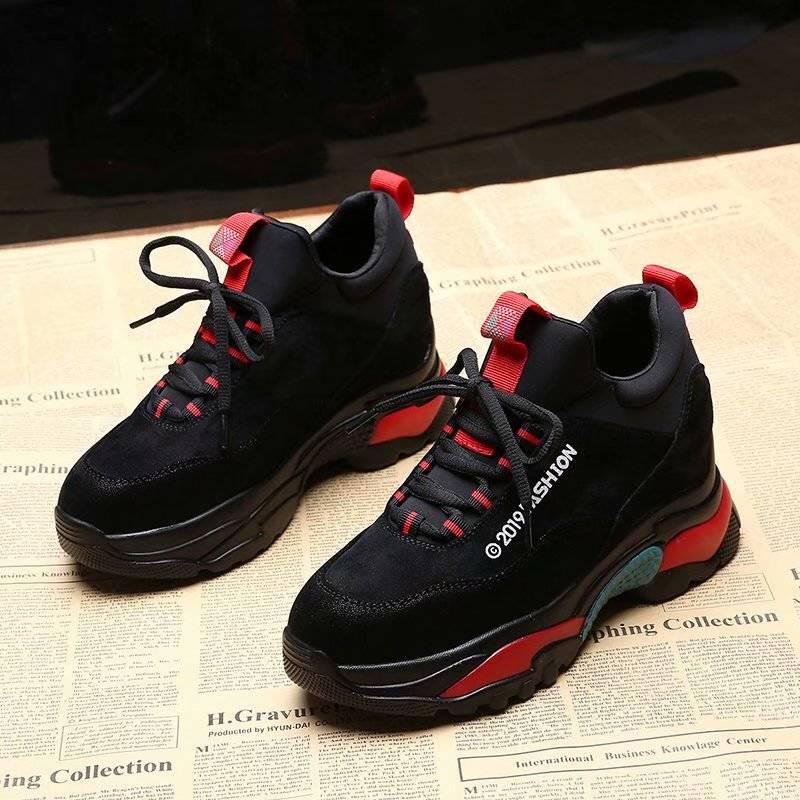 Women's Sneakers Fashion Women Platform Shoes Lace Up Vulcanize Shoes Womens Trainers Dad Shoes