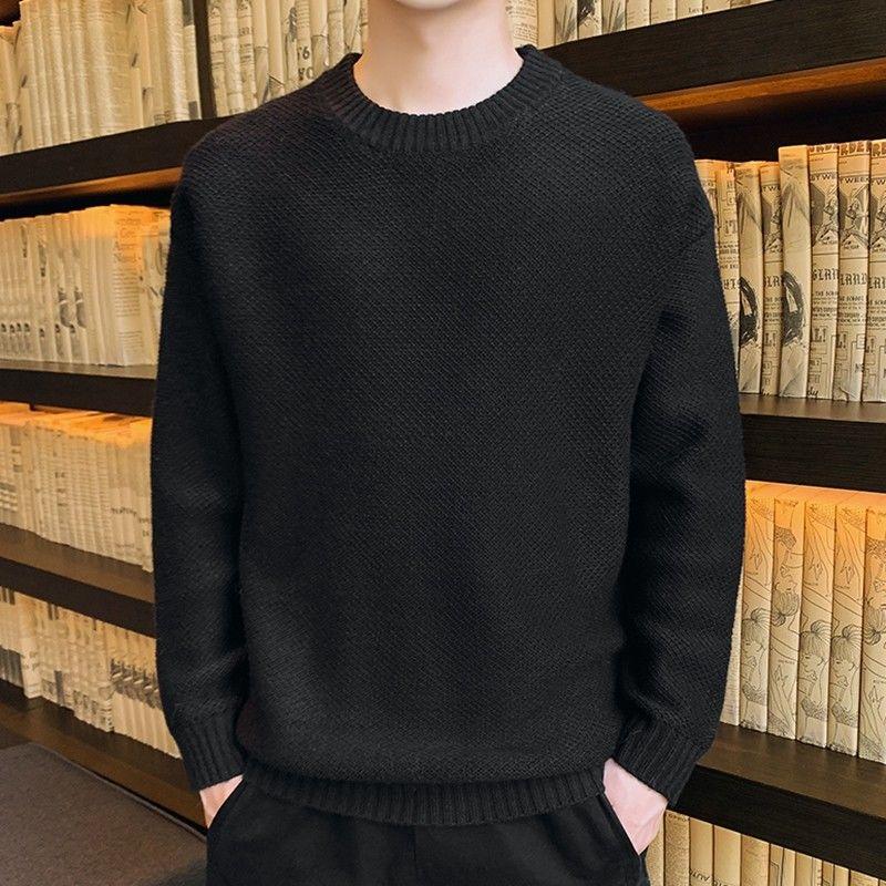 2021 Autumn and Winter New Men's Round Neck Sweater Trend Personality Sweater Jacket Loose Pullover