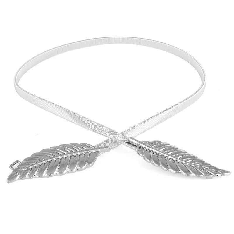 Decorative Leaf Waist Chain Ladies Metal Elastic Chain Wild Fashion Dress Waist Chain