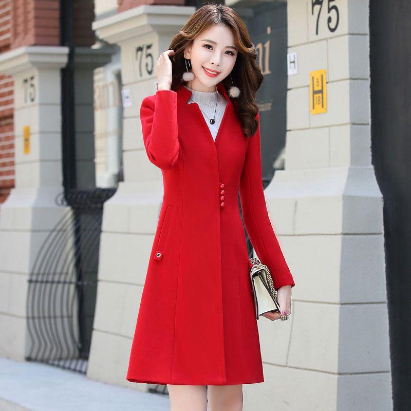 Winter Autumn Coat Women Wool Jacket Long Oversized Coats Blend Woolen Outerwear 2019 Women Clothing