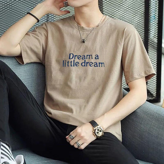 100% Cotton Men's Short-sleeved T-shirt Summer Pure Cotton Clothes Loose T-shirt