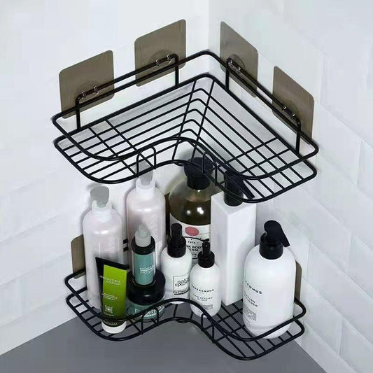 2Pcs Bathroom Vanity Rack Toilet Tripod Wall Hanging Kitchen Storage Rack Household Rack Cosmetic Rack Corner Seasoning Bottle Rack Organizer