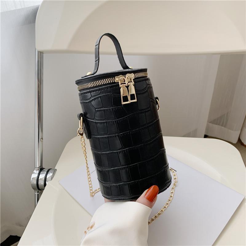 Crocodile Pattern Messenger Bag Western Style Shoulder Bag Trendy Bucket Shopping Leisure Handbag