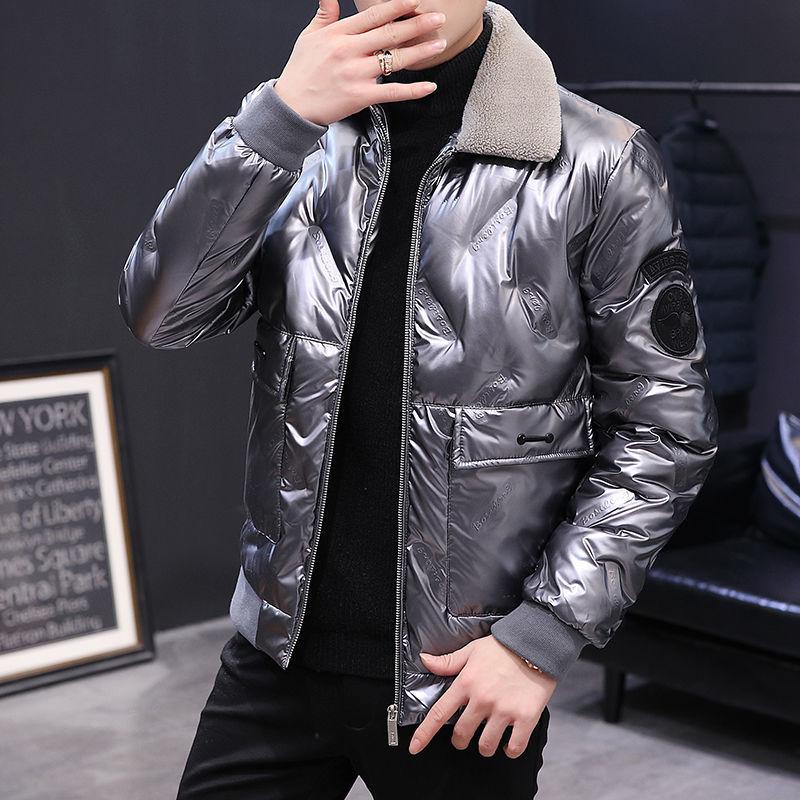 Down Coat Winter Korean Fashion Brand Men's Short Slim-fit Lapel Thick Loose Men's Cotton Coat
